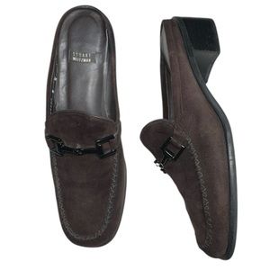 Stuart Weitzman Women’s Brown Suede Leather Slip-On Mules Size 8N